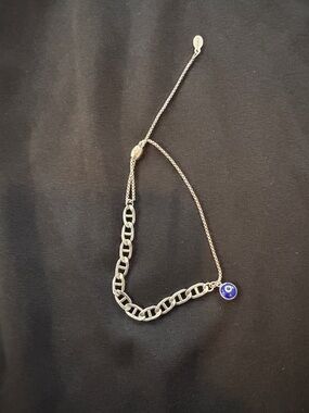 Alex and Ani Silver Necklace with Blue Evil Eye Charm